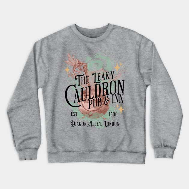 The Leaky Cauldron Pub and Inn Magical Drinks Design Crewneck Sweatshirt by Joaddo